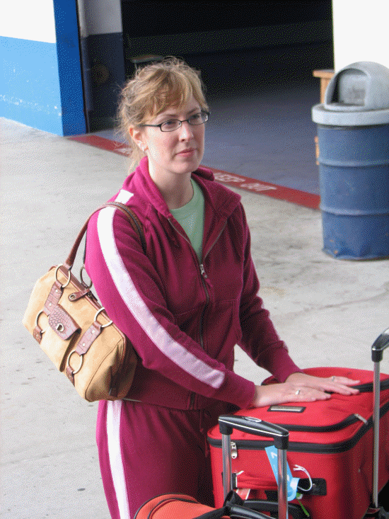 Heather and luggage
