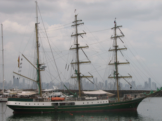 Fancy sailing ship at Panama Marina