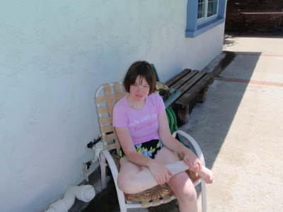 Lisa at the pool